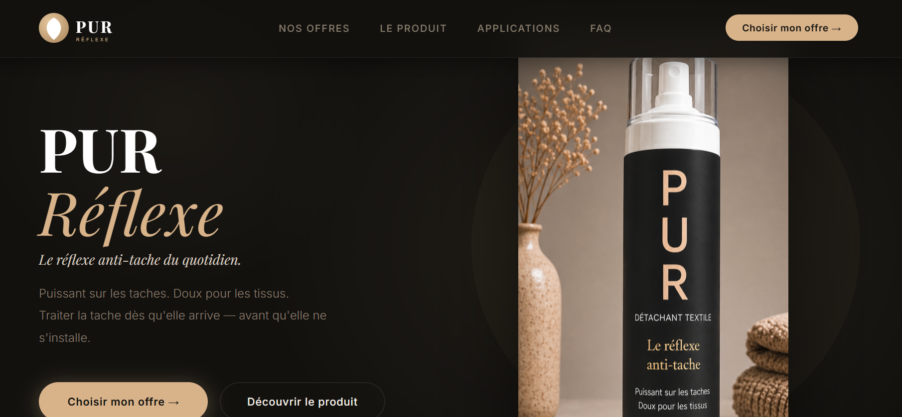 PUR Réflexe — site créé par WebBizz